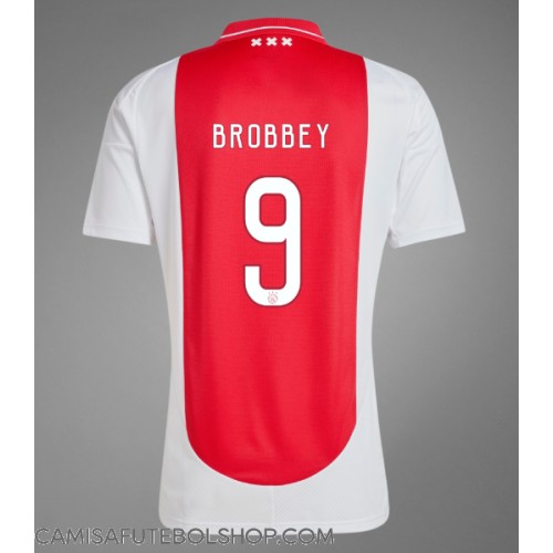 Camisa de time de futebol Ajax Brian Brobbey #9 Replicas 1º Equipamento 2024-25 Manga Curta